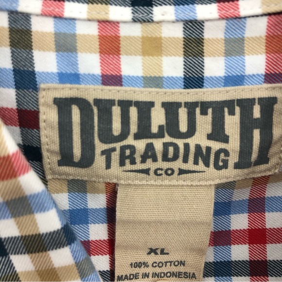 Duluth Men's Plaid Button Down Short Sleeve Shirt Wrinkle Resistant Size XL - Picture 3 of 3